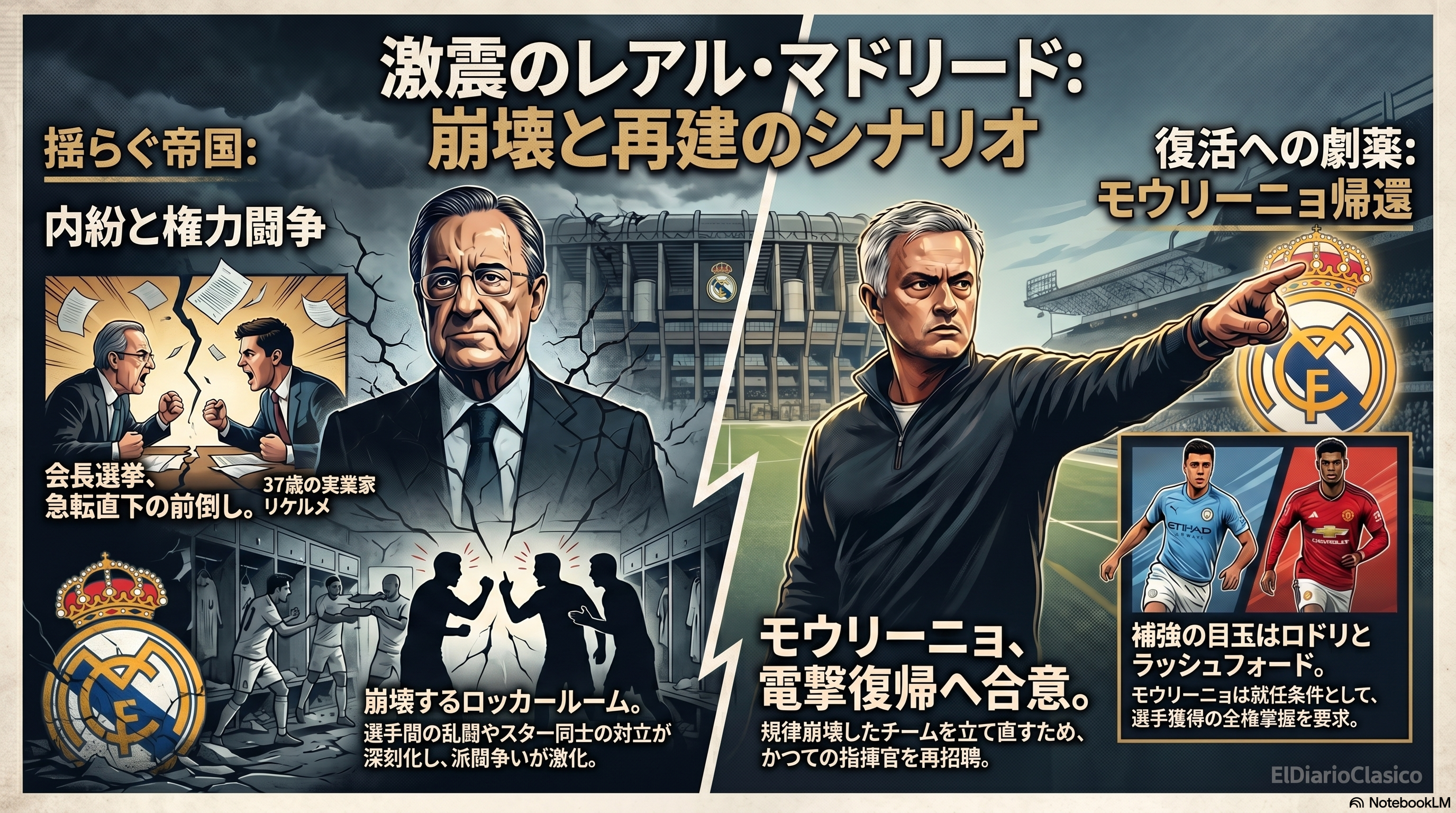 レアル・マドリード、会長選挙前倒しとモウリーニョ復帰で組織再建へ のサムネイル画像