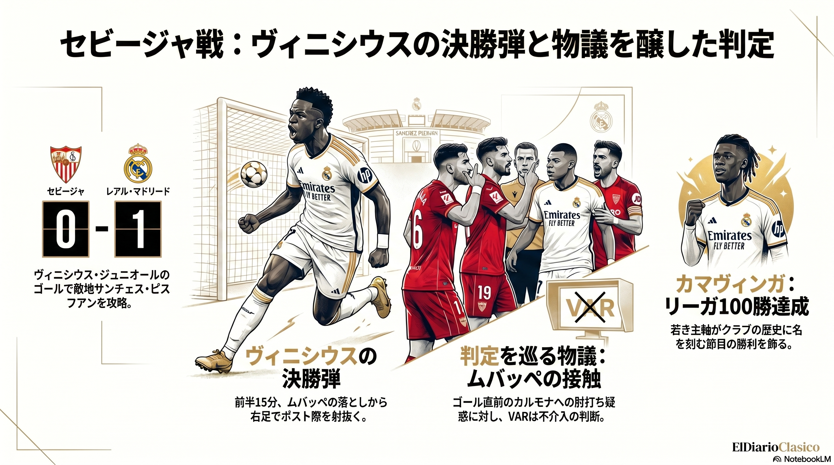 ヴィニシウスの決勝点で勝利、モウリーニョ復帰の噂も過熱 | レアル・マドリード のサムネイル画像
