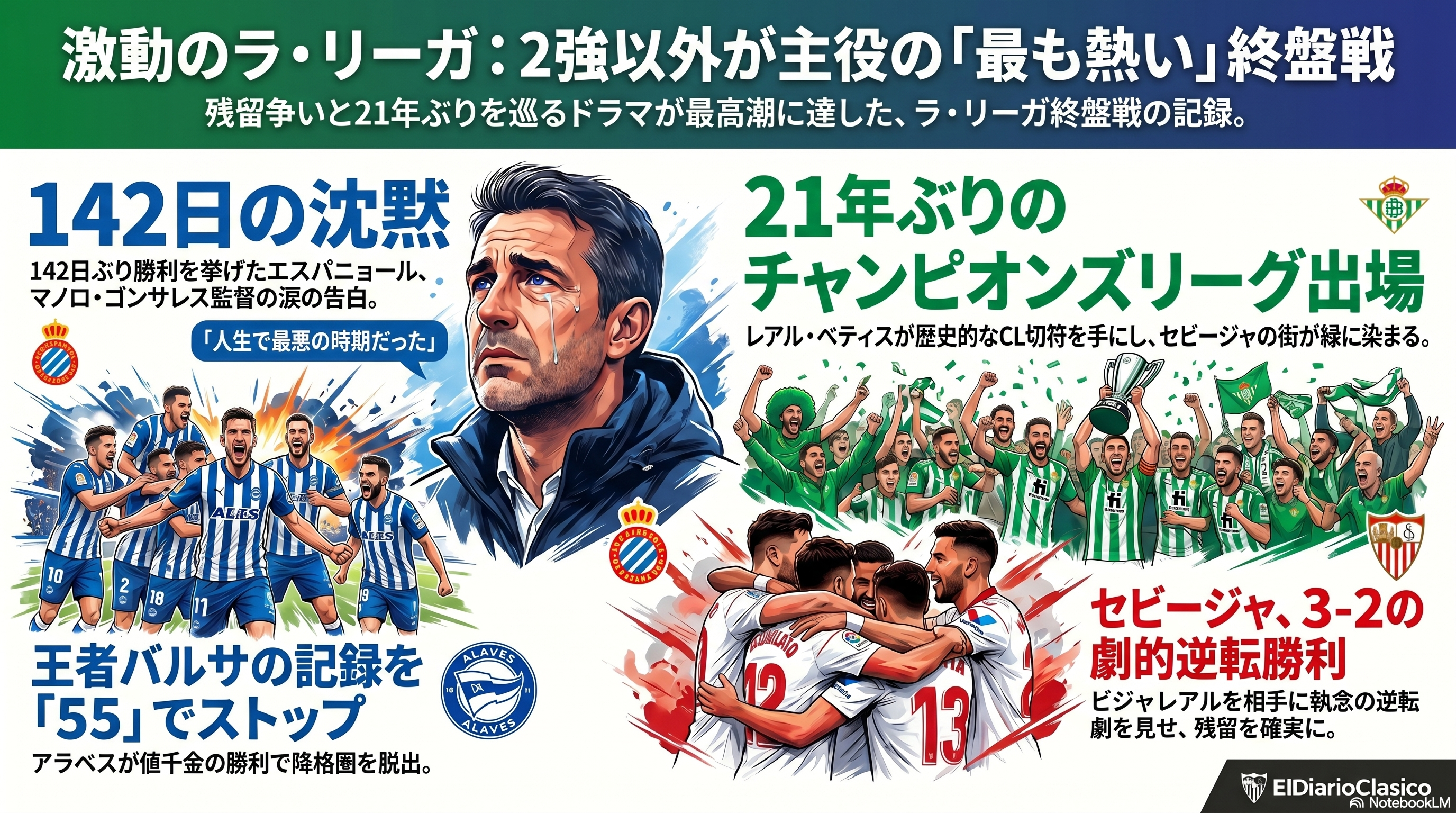 ラ・リーガ残留争いは歴史的混戦、ベティスはCL出場権獲得 | ラ・リーガその他 （2026-05-14 夕） のサムネイル画像